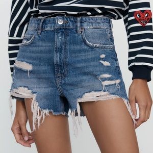 ZARA ZW THE HIGH WAIST SHORTS
